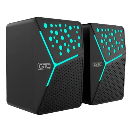 Parlante pc Gtc Spg-154 Pc Usb Jack 3.5 Mm Luces Rgb Negro