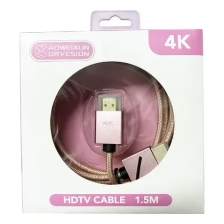 Cable Hdmi 4k 1.5 Metros 18gbps Oro 24k Mallado Pc Tv Play