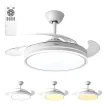 Ventilador De Techo Luz Cálida Fría Retráctil Con Control Om